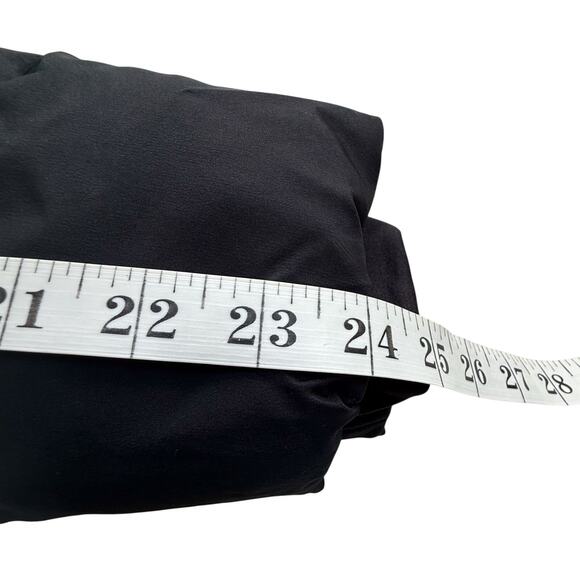 Lands End Puffer Long Coat Womens S Black Down Jacket Faux Fur Hood Winter - Picture 6 of 9